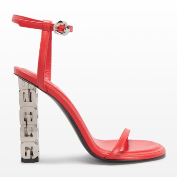 GIVENCHY 105 G Cube Monogram Signature Logo Heels Leather Sandals Shoes - Picture 3 of 16